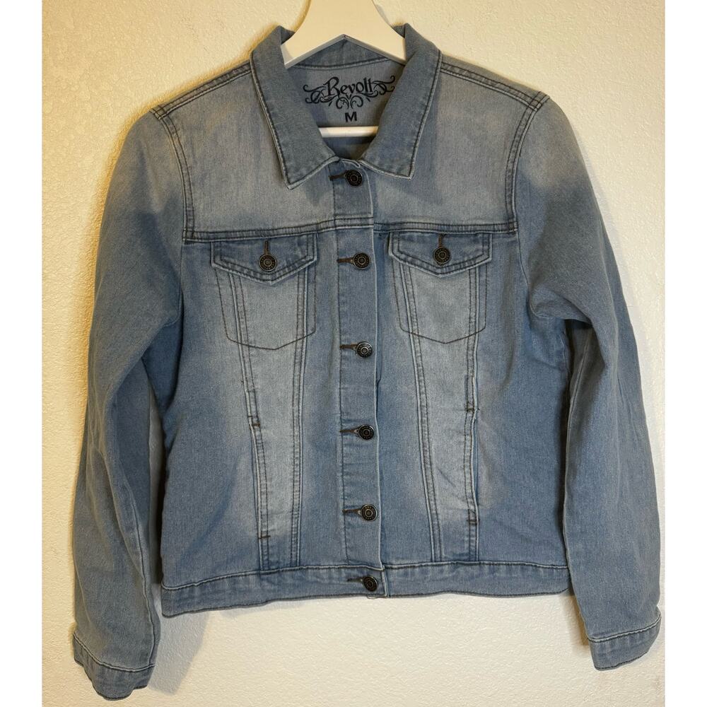 Revolt Women's Jean Jacket Size M Light‎ Wash